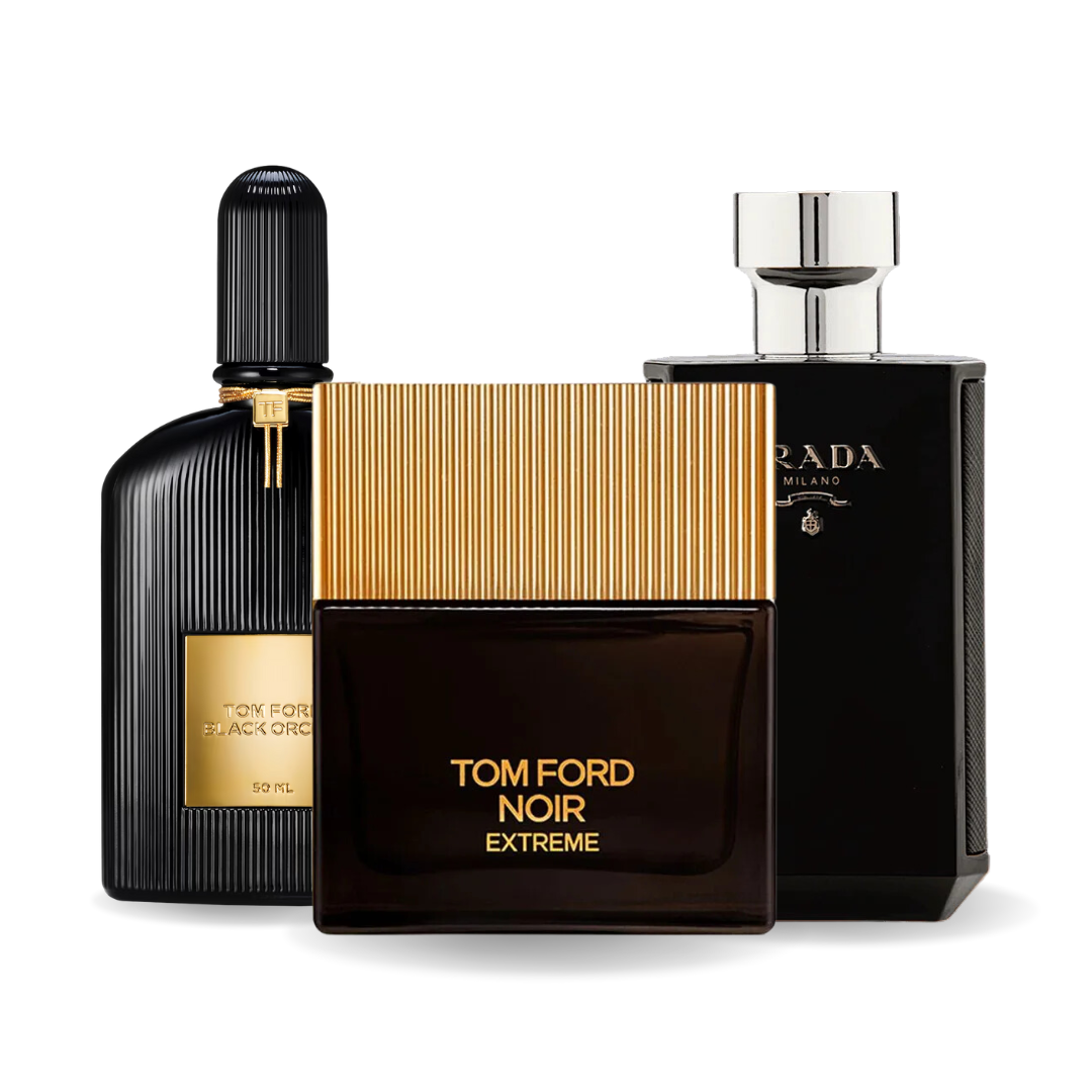 Conjunto de 3 perfumes BLACK ORCHID, NOIR EXTREME, PRADA INTENSE 100ml