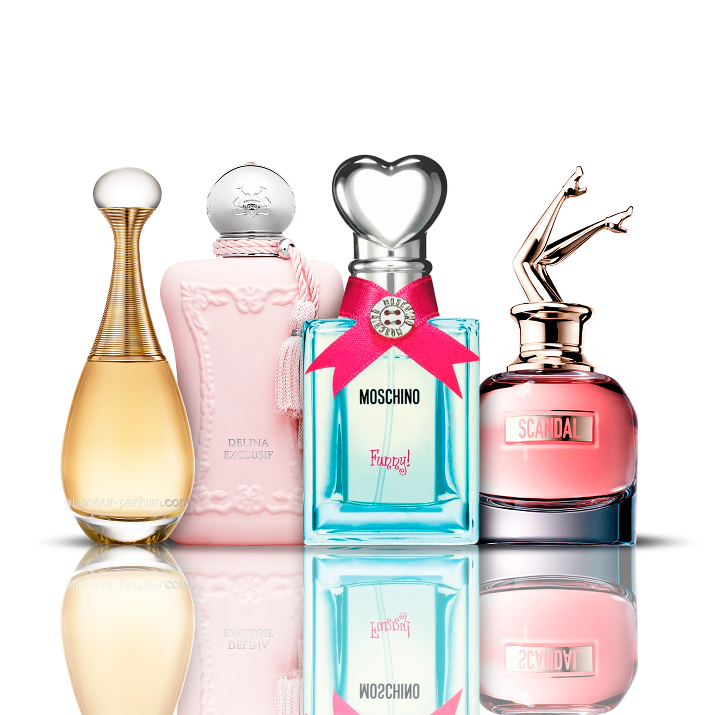 Conjunto 4 Perfumes | Funny Moschino + Delina + Scandal + J'adore 100 ml